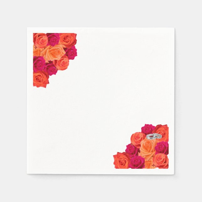 Orange and Pink-Blossoms and Brilliance-Napkins Napkin (Front)