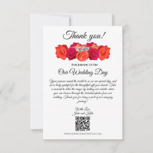 Orange and Pink-Blossoms-Wedding- Thank You Card
