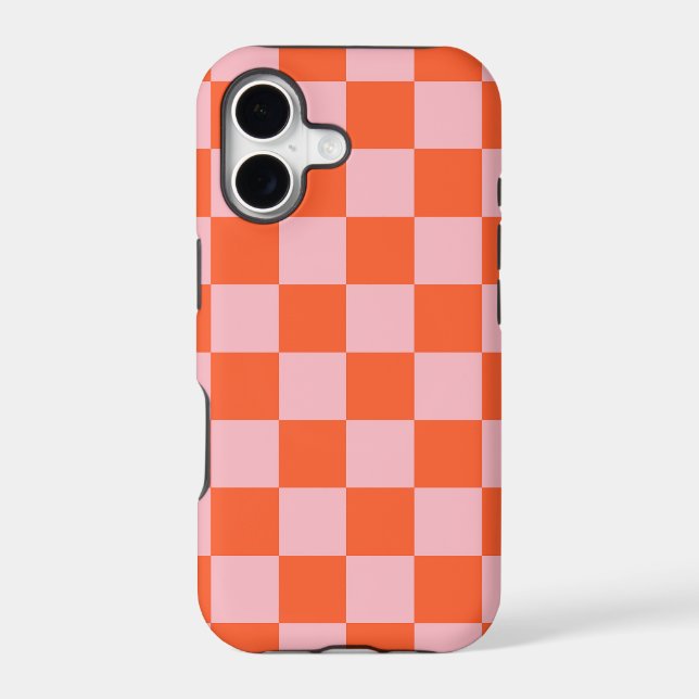 Orange and Pink Checkerboard Pattern (Back)