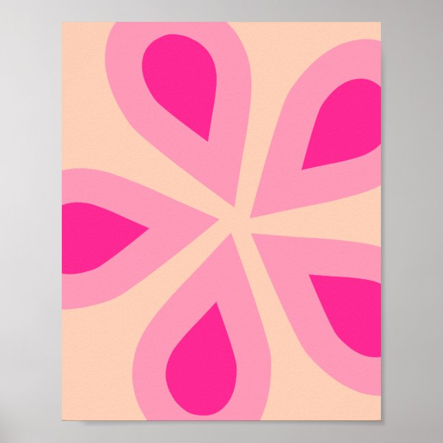Orange And Pink Floral Poster (Front)