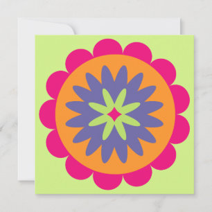 orange and pink floral shapes illustration card