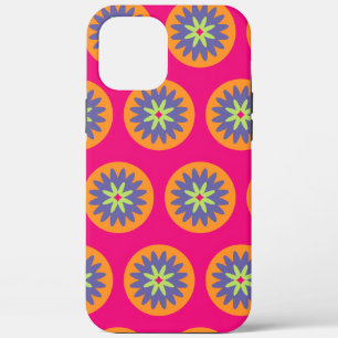 orange and pink floral shapes illustration iPhone 12 pro max case