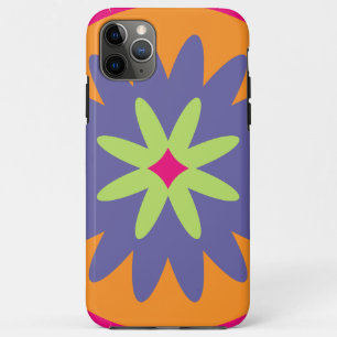 orange and pink floral shapes illustration iPhone 11 pro max case