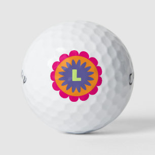 orange and pink floral shapes illustration golf balls