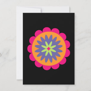 orange and pink floral shapes illustration invitation