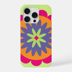 orange and pink floral shapes illustration iPhone 15 pro case