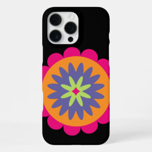 orange and pink floral shapes illustration iPhone 16 pro max case