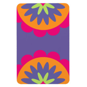 orange and pink floral shapes illustration magnet