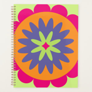 orange and pink floral shapes illustration planner