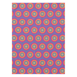 orange and pink floral shapes illustration tablecloth