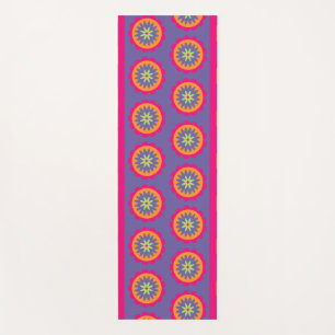 orange and pink floral shapes illustration yoga mat