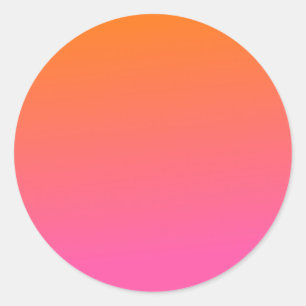 Orange and Pink Gradient Classic Round Sticker