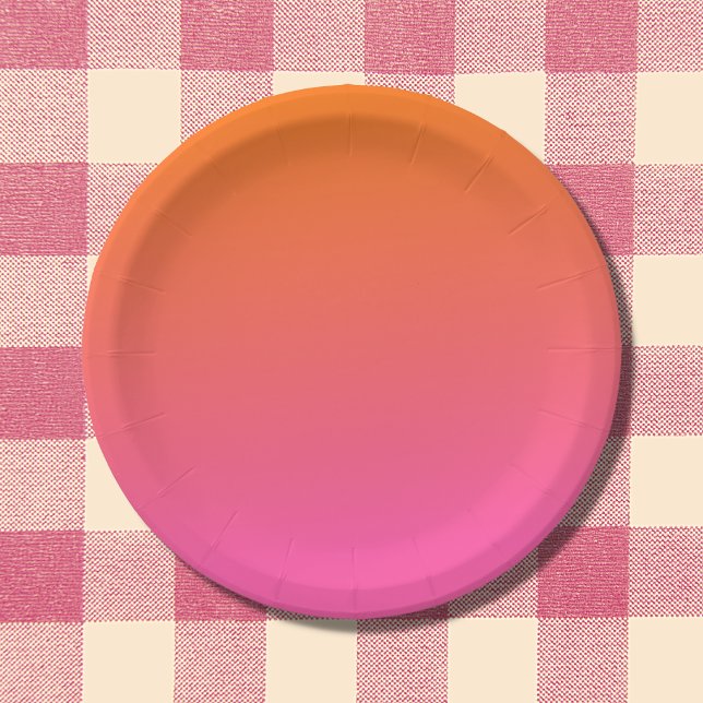 Orange and Pink Gradient Paper Plate (Creator Uploaded)