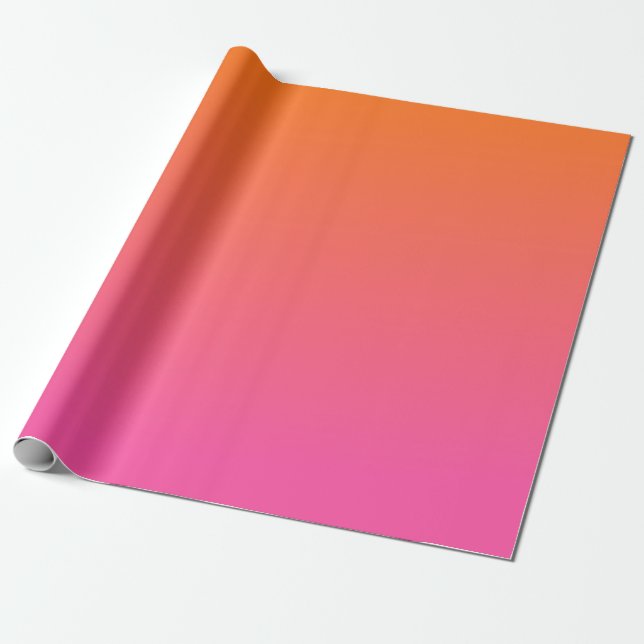 Orange and Pink Gradient Wrapping Paper (Unrolled)