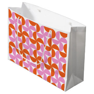 Orange and Pink Mid Century Modern Large Gift Bag