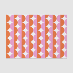Orange and Pink Mid Century Modern Wavy  Tissue Paper
