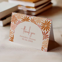 Orange and Pink Retro Floral Groovy Baby Folded