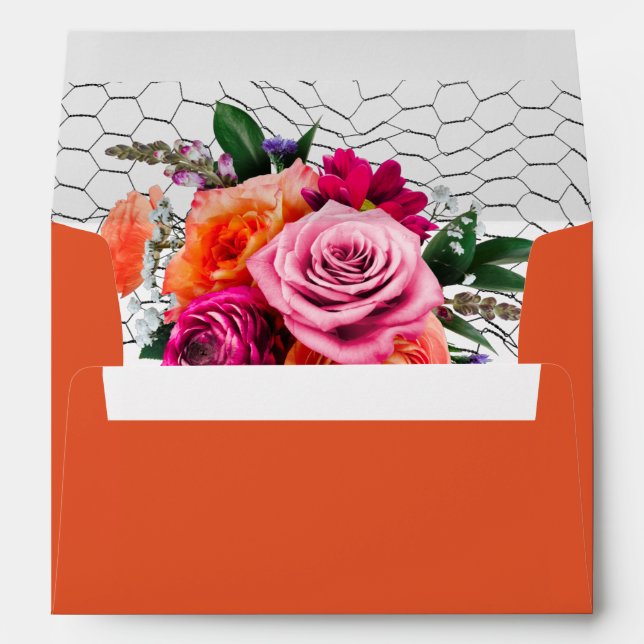 Orange and Pink Rose Envelope (Back (Bottom))