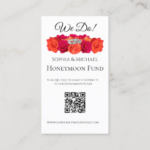 Orange and Pink Roses-Wedding Rings-Registry- Business Card