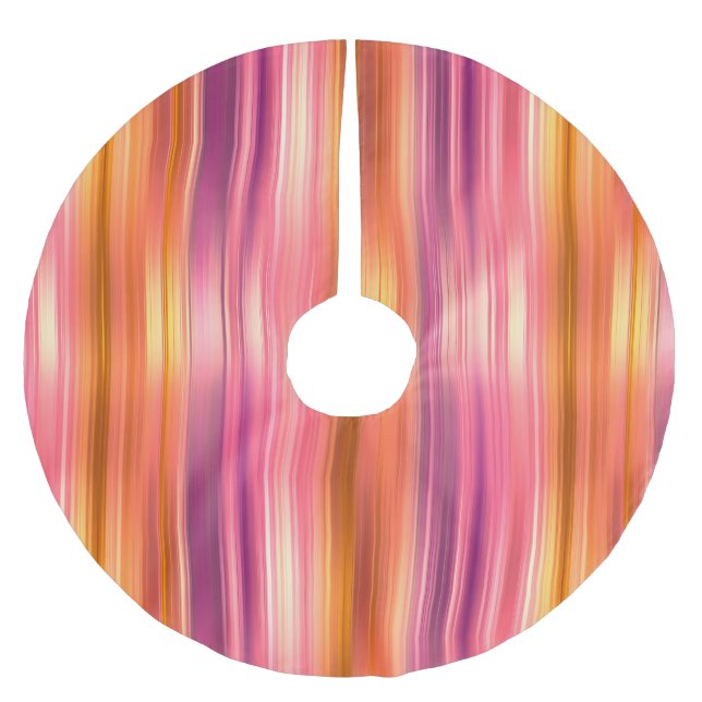 Orange and Pink Striped Tree Skirt (Front)