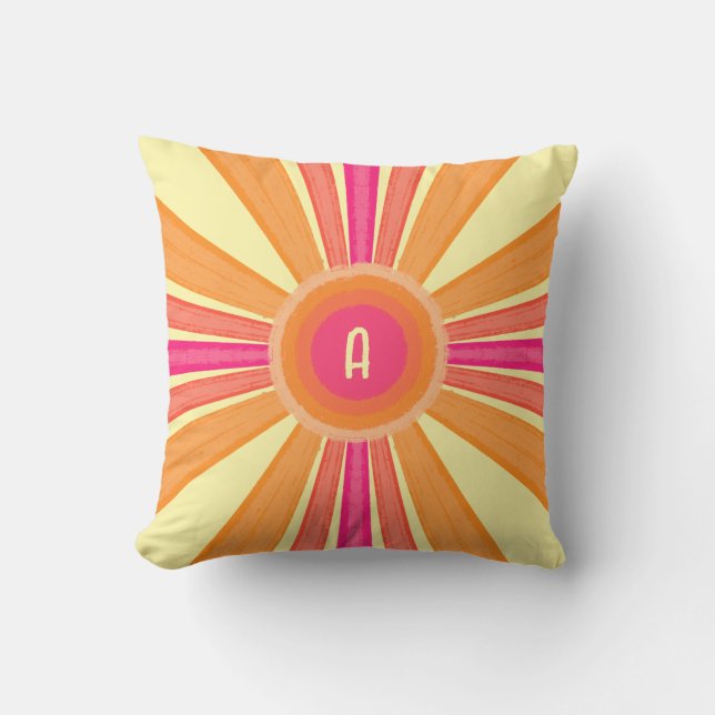 Orange and Pink Sunshine Cushion (Front)
