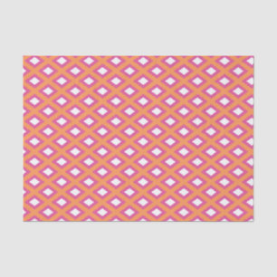 Orange and Pink Tribal Diamond Ikat Pattern Tissue Paper