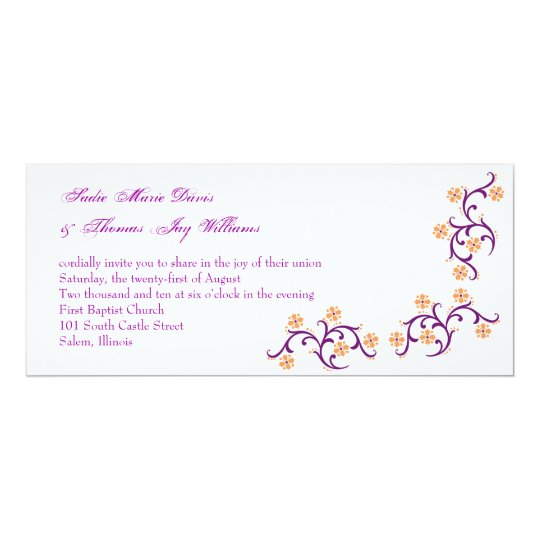 orange and purple card