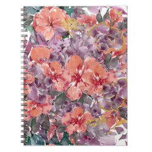 Orange and Purple Floral Notebook