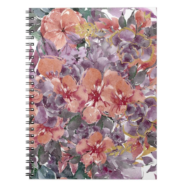 Orange and Purple Floral Notebook (Front)