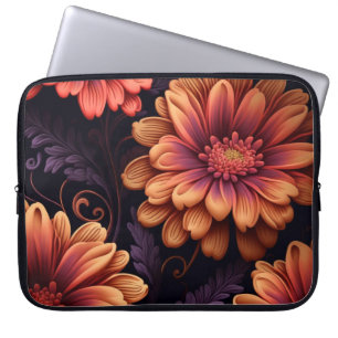 Orange and Purple FLower Laptop Case
