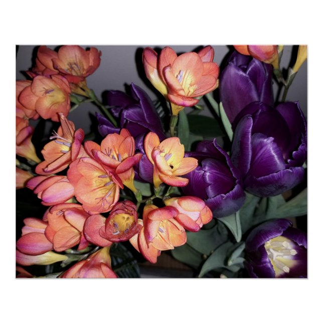 Orange and purple flowers poster (Front)