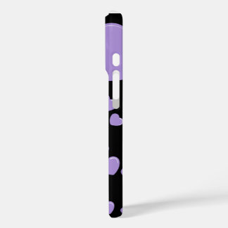 orange and purple hearts polka dots iPhone 16 case