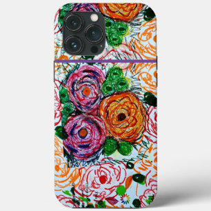 Orange and Purple Peonies iPhone / iPad case
