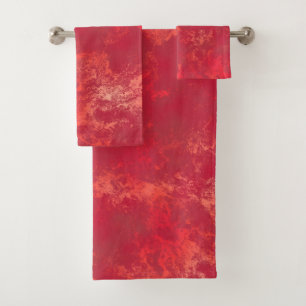 Orange and Red  Bath Towel Set