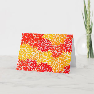 orange and red dahlias card