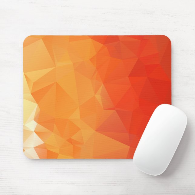 Orange and Red Geometric Pattern Mouse Mat (With Mouse)