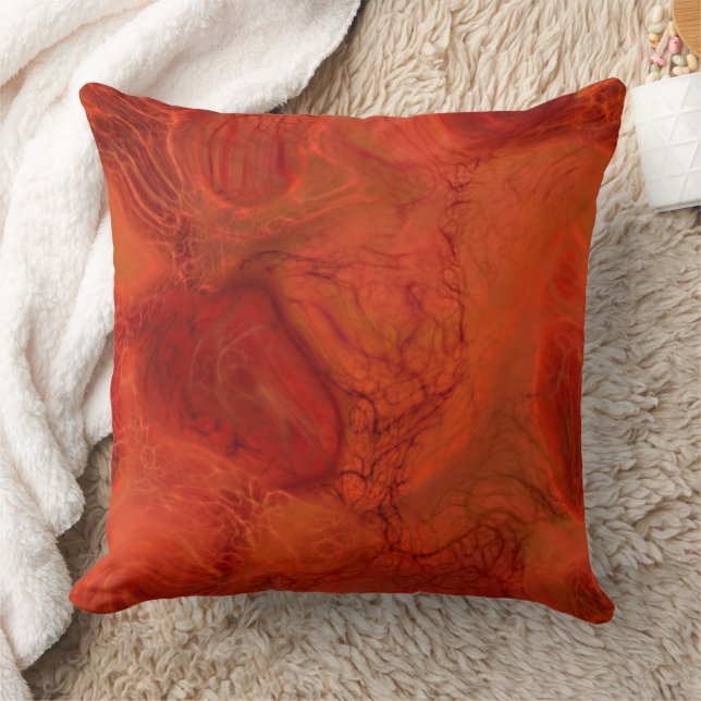 orange and red Marble abstract Cushion (Blanket)