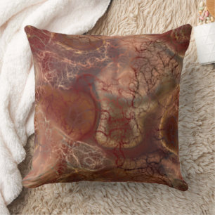 orange and red Marble abstract Cushion