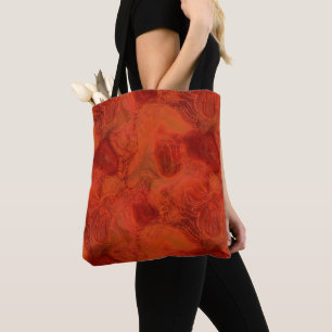 orange and red marble Abstract Tote Bag