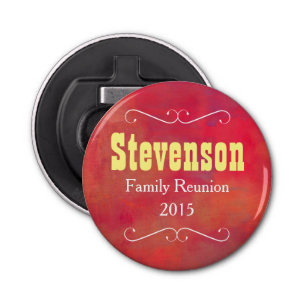 Orange and Red Paint Abstract Family Reunion Bottle Opener