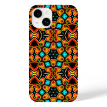 Orange and Red patterned iPhone / iPad case