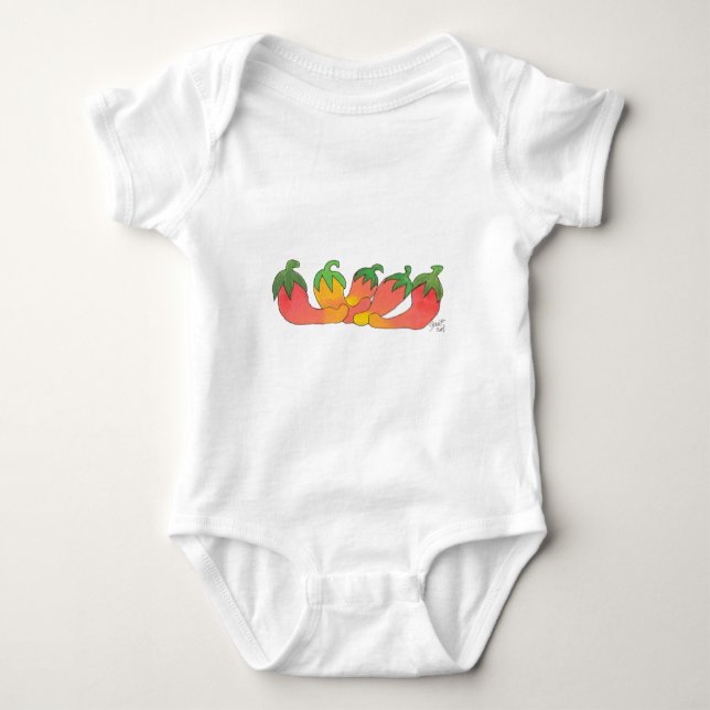 Orange and Red Peppers Baby Bodysuit (Front)
