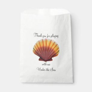 Orange and Red Scallop Shell Favour Bags