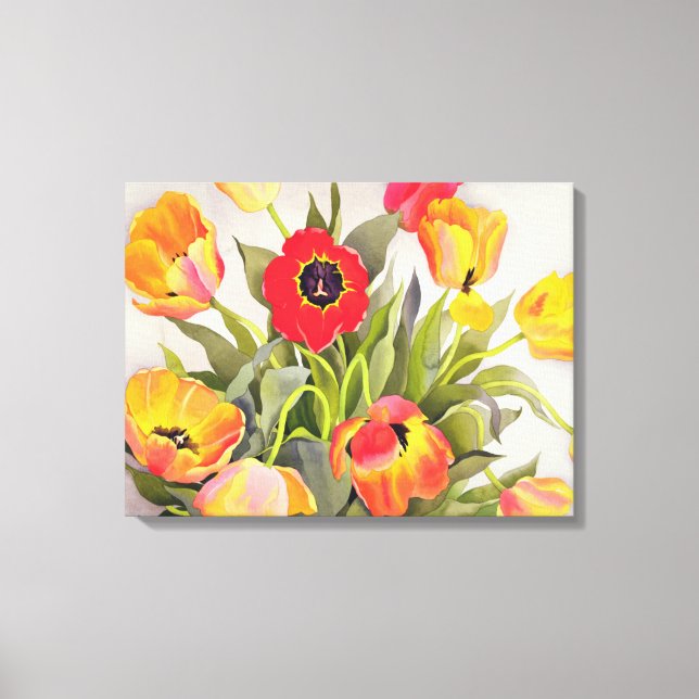Orange and Red Tulips Canvas Print (Front)
