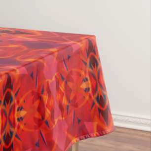 Orange And Red Vintage Abstract Pattern Tablecloth