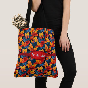 Orange and Russet Autumn Leaves Tote Bag