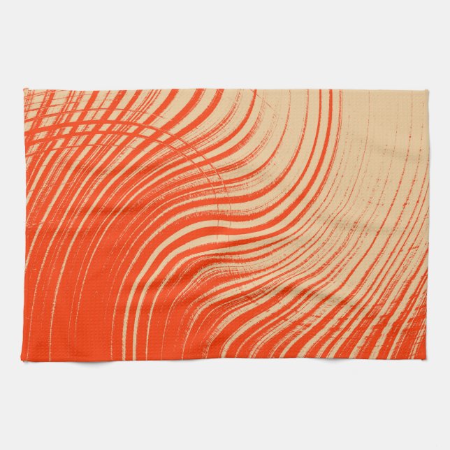Orange and Tan Tea Towel (Horizontal)