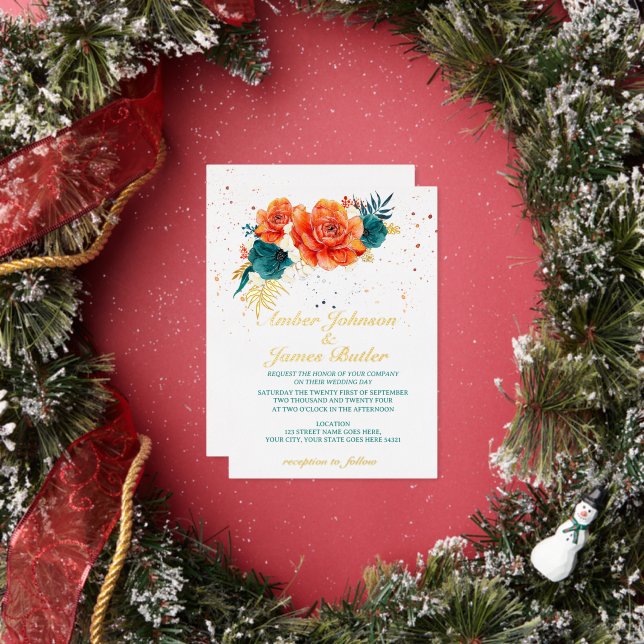 Orange and Teal Floral Wedding  (Insitu)