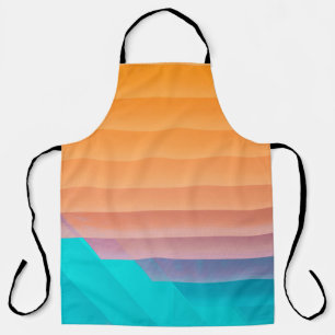 Orange and teal illustration apron