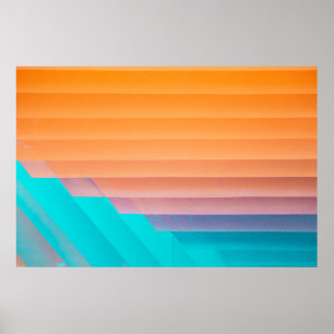 Orange and teal illustration poster